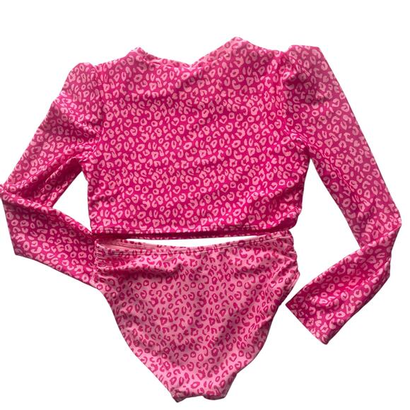 Cat & Jack Leopard Spot Printed Rash Guard Sett Sz XL (14) - Picture 3 of 5